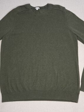 Gap Men's XL Cotton Cashmere Sweater Olive Green Heather Crewneck Pullover
